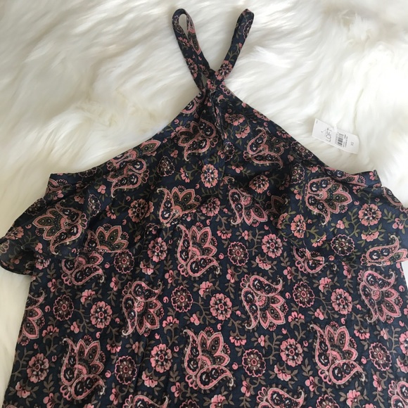 Loft ruffle mixed media paisley top nwt - Picture 5 of 8